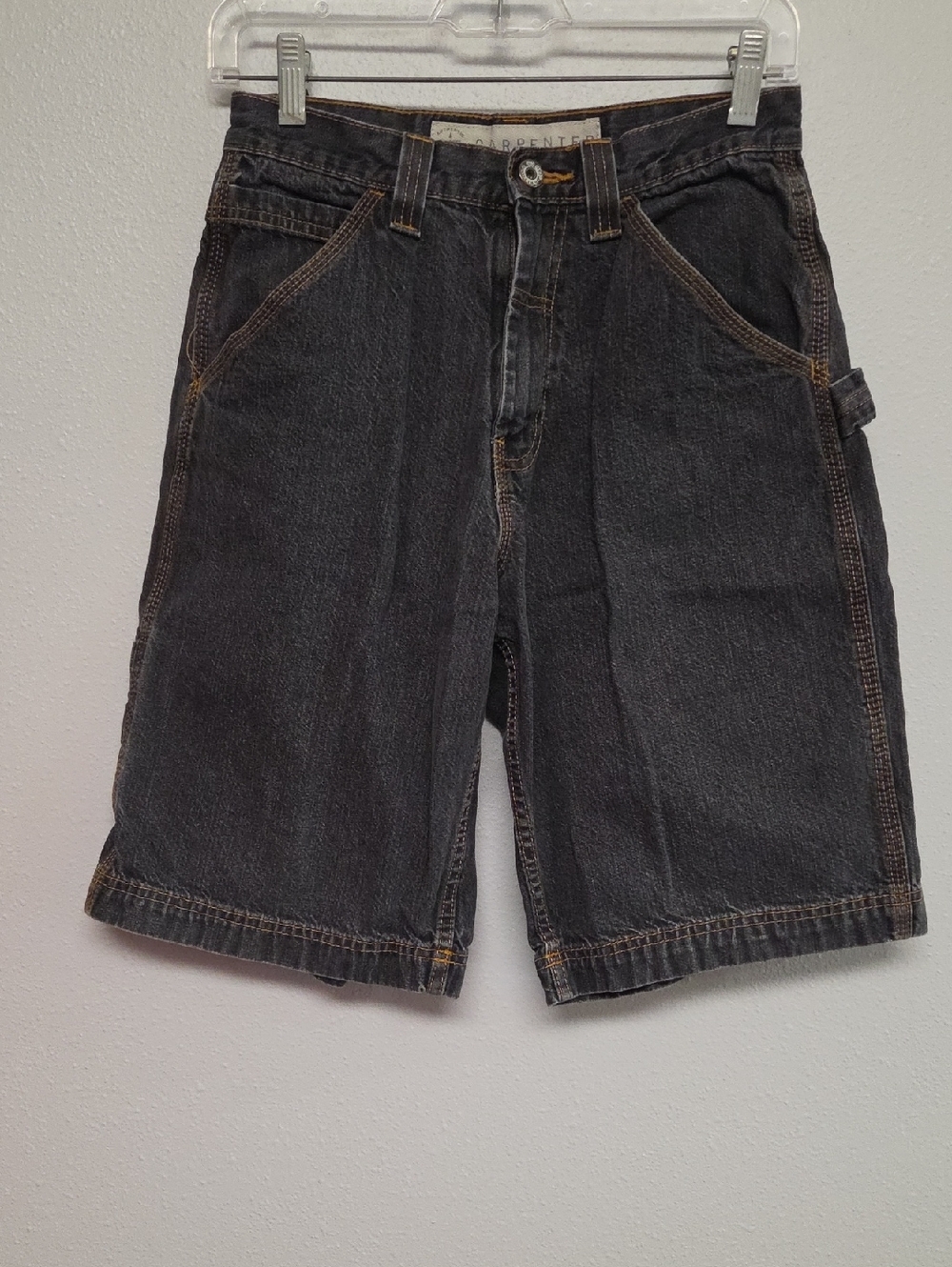 Arizona Dark Gray Carpenter Denim Shorts with Contrast Stitching